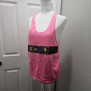 Pink Graphic Tank Top